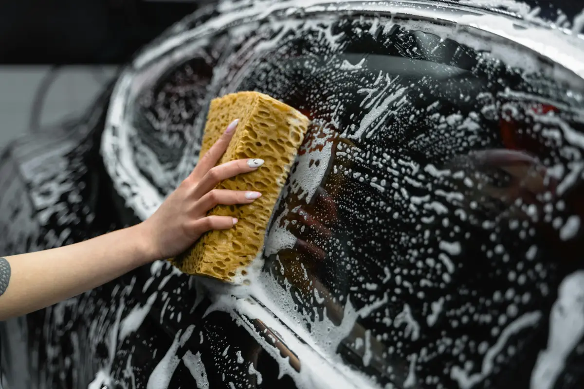 car tires and rims being detailed